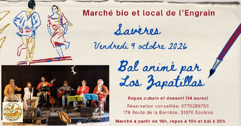 Marché bio et local, Repas cubain et bal avec Los Zapatillas