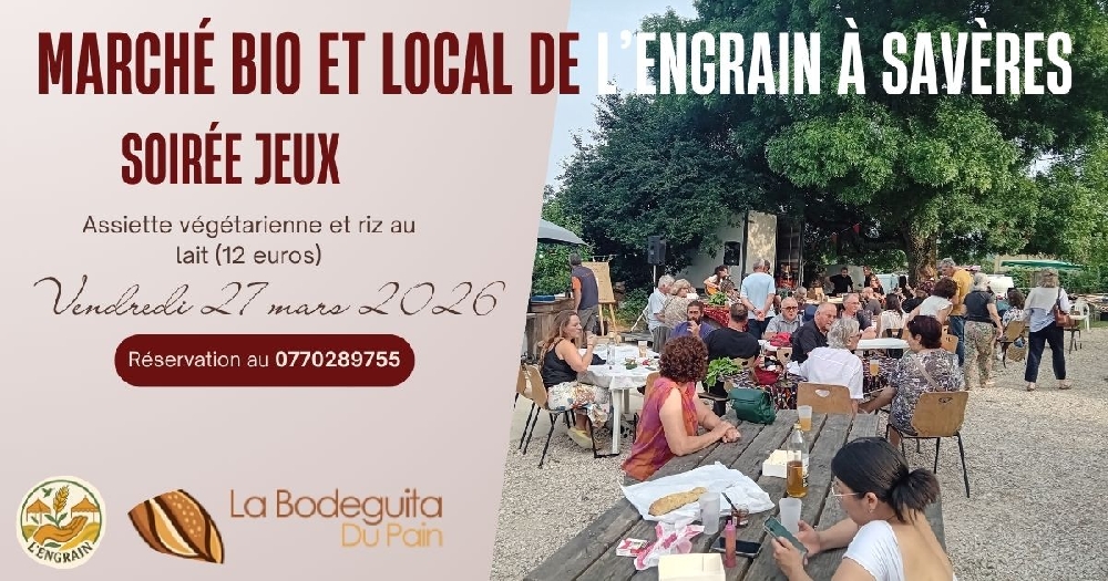 Marché bio et local du vendredi 27 mars et soirée jeux
